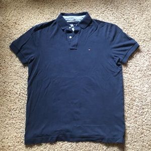 Tommy Hilfiger Polo T-Shirt. Navy Blue :Medium: (WASHED)